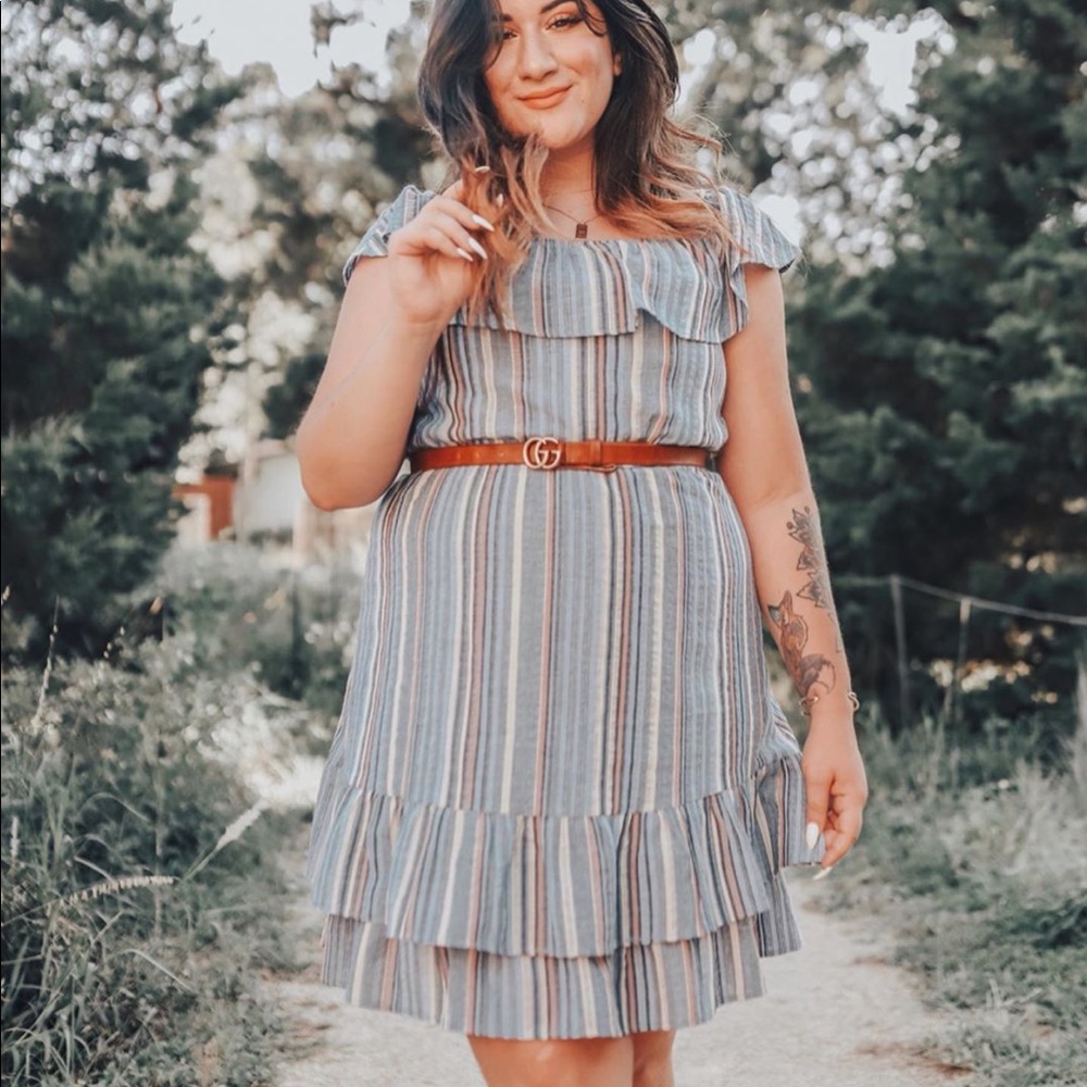 Blue striped dress